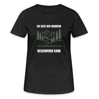 Nur am Wandern um zu meckern - Frauen T-Shirt atmungsaktiv - Schwarz - Vorne - AI Model Female 172 light (172cm)