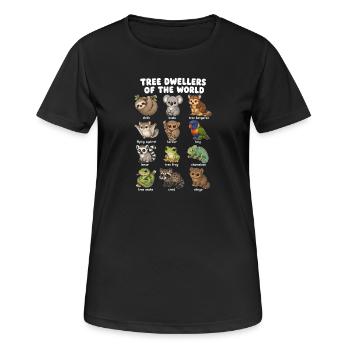 Tree Dwellers Cute Cartoon Table - Women's Breathable T-Shirt - black - Front - AI Model Female 172 light (172cm)