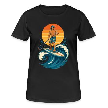 Funny SUP Paddleboard Board Stand Up paddle - Women's Breathable T-Shirt - black - Front - AI Model Female 172 light (172cm)