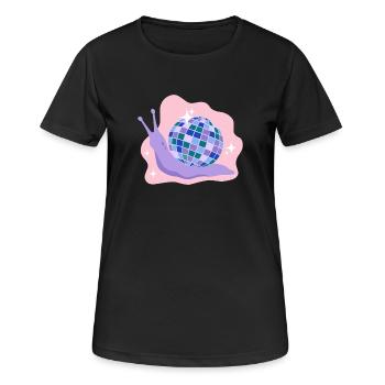 Escargot Disco Ball - T-shirt respirant Femme - noir - Devant - AI Model Female 172 light (172cm)