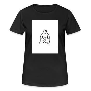 Chick Friend : Dessin au trait minimal - T-shirt respirant Femme - noir - Devant - AI Model Female 172 light (172cm)