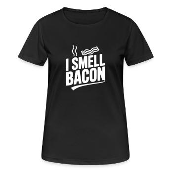 Ich rieche Speck - Frauen T-Shirt atmungsaktiv - Schwarz - Vorne - AI Model Female 172 light (172cm)