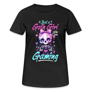 Pastel Goth Soft Goth Gaming Gamer - Frauen T-Shirt atmungsaktiv - Schwarz - Vorne - AI Model Female 172 light (172cm)