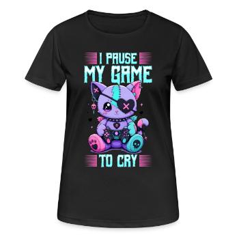 Pastel Goth Soft Goth Gaming Gamer - Women's Breathable T-Shirt - black - Front - AI Model Female 172 light (172cm)