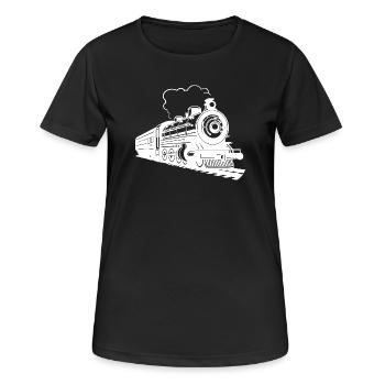 Graphique ferroviaire - T-shirt respirant Femme - noir - Devant - AI Model Female 172 light (172cm)