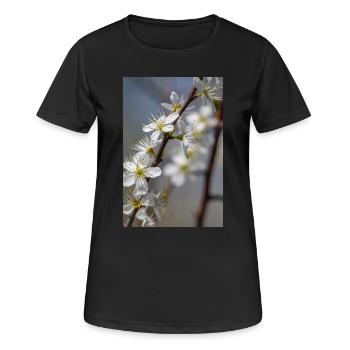 Des cerisiers blancs délicats au printemps - T-shirt respirant Femme - noir - Devant - AI Model Female 172 light (172cm)