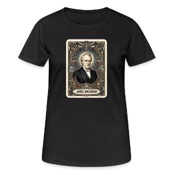 Carte de tarot James Buchanan - T-shirt respirant Femme - noir - Devant - AI Model Female 172 light (172cm)