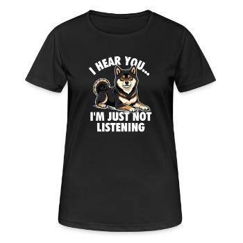I Hear You Not Listening Shiba Inu - Women's Breathable T-Shirt - black - Front - AI Model Female 172 light (172cm)