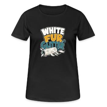 Weißer Deutscher Schäferhund Mama Geschenk, weißer Fell-Glit - Frauen T-Shirt atmungsaktiv - Schwarz - Vorne - AI Model Female 172 light (172cm)