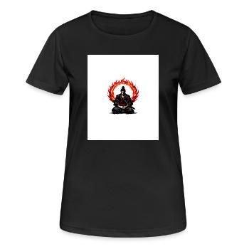 Médiation du Cercle de Flammes dans les samouraïs - T-shirt respirant Femme - noir - Devant - AI Model Female 172 light (172cm)