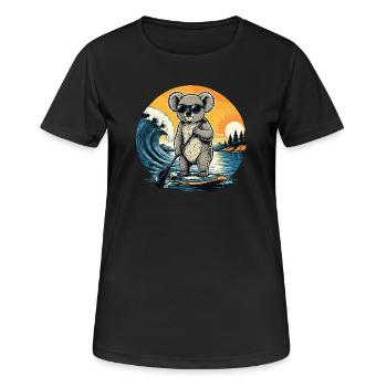 Paddleboard Koala SUP Paddleboard Stand Up paddle - T-shirt respirant Femme - noir - Devant - AI Model Female 172 light (172cm)