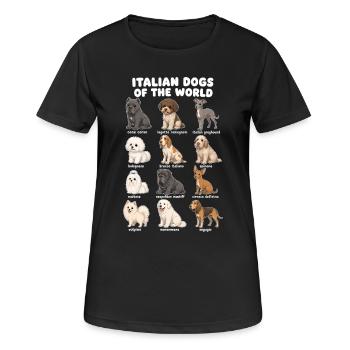 Italian Dog Breeds Cute Dogs - Women's Breathable T-Shirt - black - Front - AI Model Female 172 light (172cm)