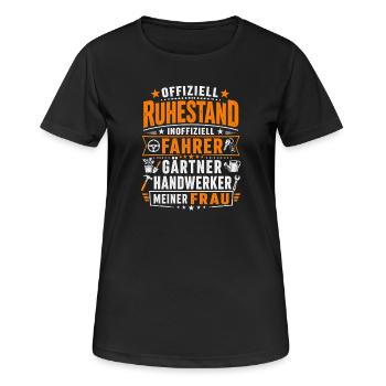  Offiziell Ruhestand Fahrer Gärtner Handwerker - Frauen T-Shirt atmungsaktiv - Schwarz - Vorne - AI Model Female 172 light (172cm)