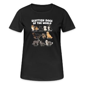 Chiens écossais de races mignonnes - T-shirt respirant Femme - noir - Devant - AI Model Female 172 light (172cm)