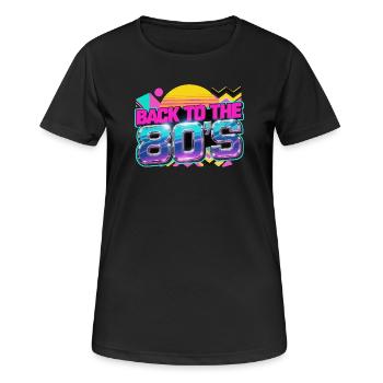 Retour au Neon Retro des années 80 - T-shirt respirant Femme - noir - Devant - AI Model Female 172 light (172cm)