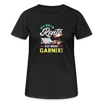 In Rente Gar Nix Liegestuhl - Frauen T-Shirt atmungsaktiv - Schwarz - Vorne - AI Model Female 172 light (172cm)