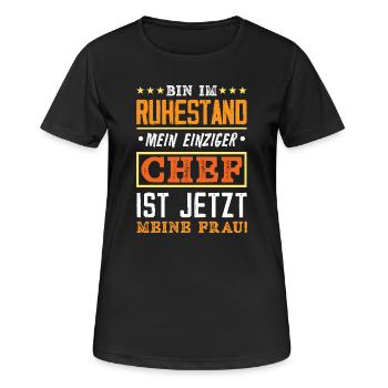 Ruhestand Chef Meine Frau - Frauen T-Shirt atmungsaktiv - Schwarz - Vorne - AI Model Female 172 light (172cm)