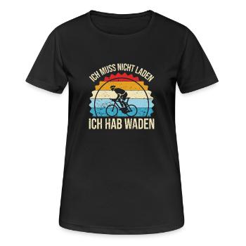 Kondition Statt Akku - Frauen T-Shirt atmungsaktiv - Schwarz - Vorne - AI Model Female 172 light (172cm)