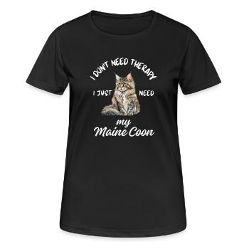 Maine Coon Therapy - Women's Breathable T-Shirt - black - Front - AI Model Female 172 light (172cm)
