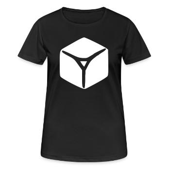 Eiswürfel weiß Eis Geschenk  - Frauen T-Shirt atmungsaktiv - Schwarz - Vorne - AI Model Female 172 light (172cm)