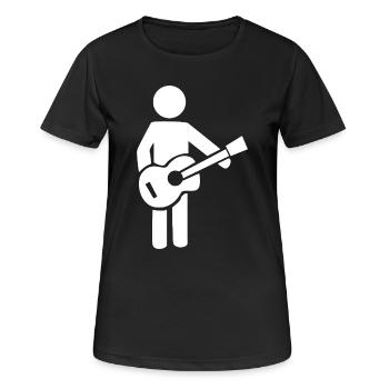 Guitariste Silhouette Music Design - T-shirt respirant Femme - noir - Devant - AI Model Female 172 light (172cm)