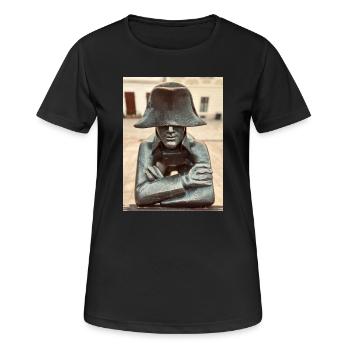Détective au chapeau en bronze - T-shirt respirant Femme - noir - Devant - AI Model Female 172 light (172cm)