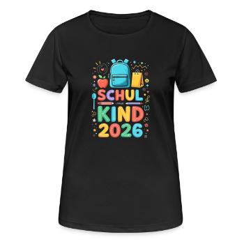 Scolaire 2026 Inscription scolaire 2026 Retour à l’école - T-shirt respirant Femme - noir - Devant - AI Model Female 172 light (172cm)