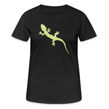 Gecko Silhouette Leaf Green - Women's Breathable T-Shirt - black - Front - AI Model Female 172 light (172cm)