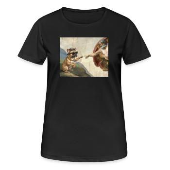 Mème du chien God God Hand du chien bouledogue français - T-shirt respirant Femme - noir - Devant - AI Model Female 172 light (172cm)