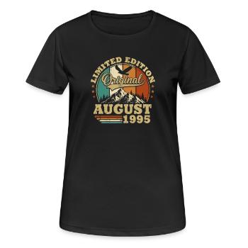 Original Août 1995 Vintage Cadeau Anniversaire - T-shirt respirant Femme - noir - Devant - AI Model Female 172 light (172cm)