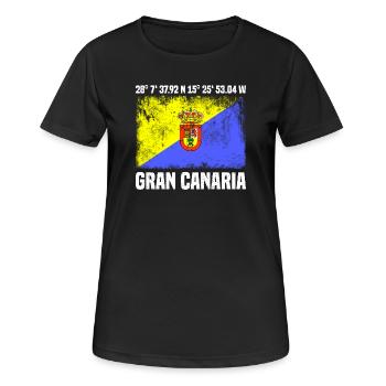 Inseltrip Gran Canaria - Frauen T-Shirt atmungsaktiv - Schwarz - Vorne - AI Model Female 172 light (172cm)