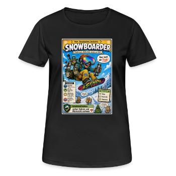 Der Snowboarder – nur noch ein Trick - Frauen T-Shirt atmungsaktiv - Schwarz - Vorne - AI Model Female 172 light (172cm)