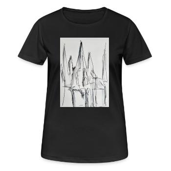 Silhouette de la ville en noir et blanc - T-shirt respirant Femme - noir - Devant - AI Model Female 172 light (172cm)