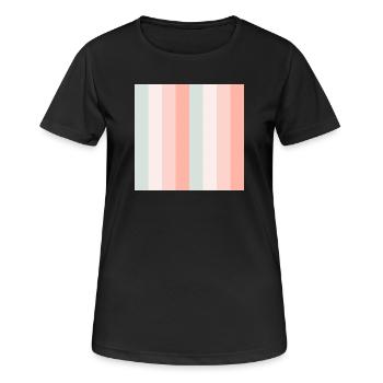 Palette de rayures verticales pastel - T-shirt respirant Femme - noir - Devant - AI Model Female 172 light (172cm)
