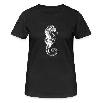 Seepferdchen Spirale Muster - Frauen T-Shirt atmungsaktiv - Schwarz - Vorne - AI Model Female 172 light (172cm)