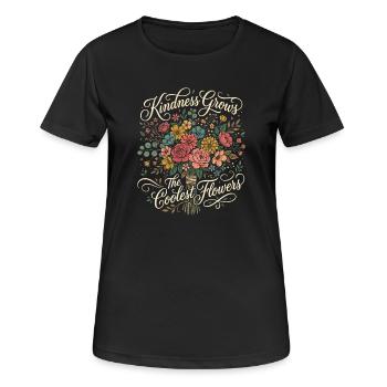 La gentillesse fait pousser les fleurs les plus fraîches - T-shirt respirant Femme - noir - Devant - AI Model Female 172 light (172cm)
