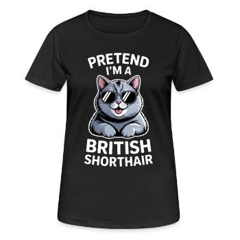 Dictons britanniques à poil court : cadeau drôle de chat - T-shirt respirant Femme - noir - Devant - AI Model Female 172 light (172cm)