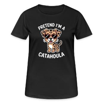 Cadeau de la parole du chien léopard Catahoula de Louisiane - T-shirt respirant Femme - noir - Devant - AI Model Female 172 light (172cm)