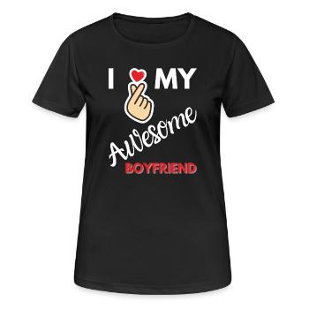 J’adore mon cadeau de petit ami génial - T-shirt respirant Femme - noir - Devant - AI Model Female 172 light (172cm)