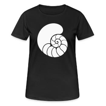 Dessin de coquillage en spirale de mer - T-shirt respirant Femme - noir - Devant - AI Model Female 172 light (172cm)