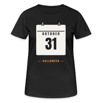 31 octobre Calendrier Date d’Halloween Horreur Effrayante - T-shirt respirant Femme - noir - Devant - AI Model Female 172 light (172cm)