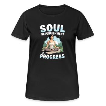 Soul Refurbishment In Progress Yoga Meditation - Women's Breathable T-Shirt - black - Front - AI Model Female 172 light (172cm)