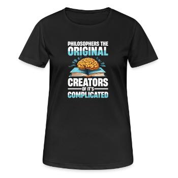 Philosophie Humor Philosophers The Original - T-shirt respirant Femme - noir - Devant - AI Model Female 172 light (172cm)
