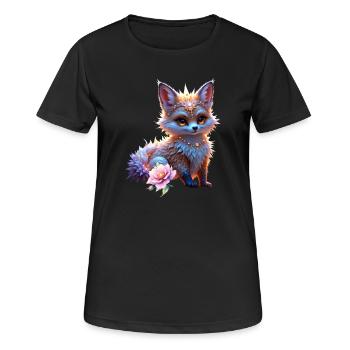 Fantasme du Renard Saphir - T-shirt respirant Femme - noir - Devant - AI Model Female 172 light (172cm)