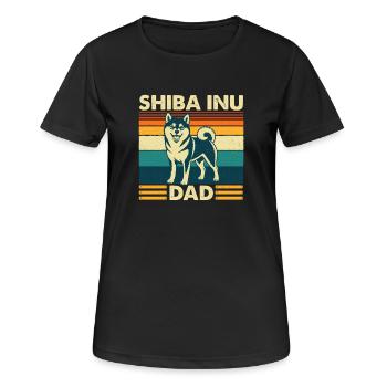 Shiba Inu Vater Japanischer Doge Besitzer - Frauen T-Shirt atmungsaktiv - Schwarz - Vorne - AI Model Female 172 light (172cm)