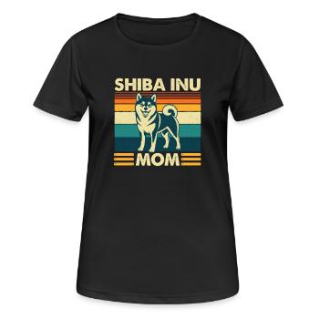 Shiba Inu Mom Kawaii Japanese Doge - Women's Breathable T-Shirt - black - Front - AI Model Female 172 light (172cm)
