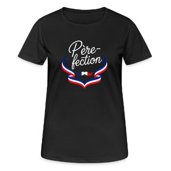Father-fection French Father's Day - Women's Breathable T-Shirt - black - Front - AI Model Female 172 light (172cm)