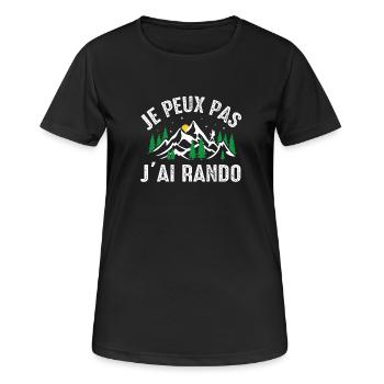 Je Peux Pas J'ai Rando - T-shirt respirant Femme - noir - Devant - AI Model Female 172 light (172cm)