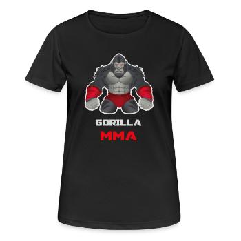 Combattant MMA avec grappling gorille - T-shirt respirant Femme - noir - Devant - AI Model Female 172 light (172cm)