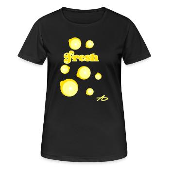 Faute de frappe Lemon Fresh - T-shirt respirant Femme - noir - Devant - AI Model Female 172 light (172cm)